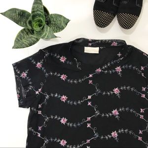 Lillly Pulitzer Embroidered Floral & Vine Top